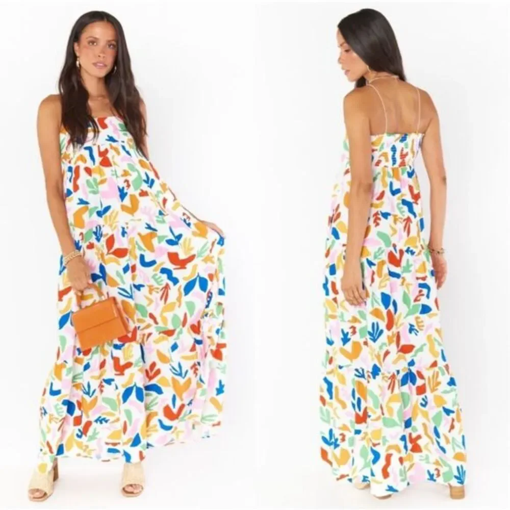 Show Me Your Mumu Long Weekend Maxi Dress Gauze Small Pattern Floral Tiered SMYM - Picture 1 of 16